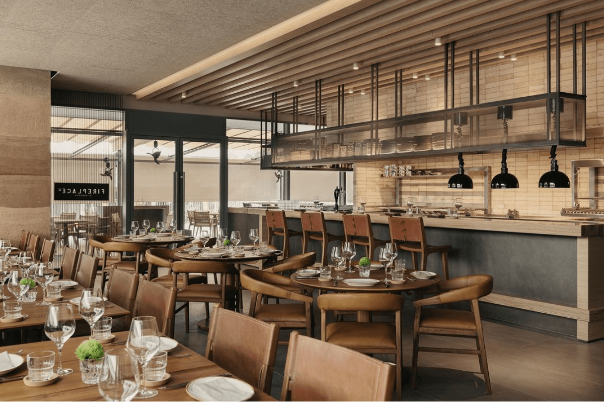 new cafe restaurants - fireplace by bedrock