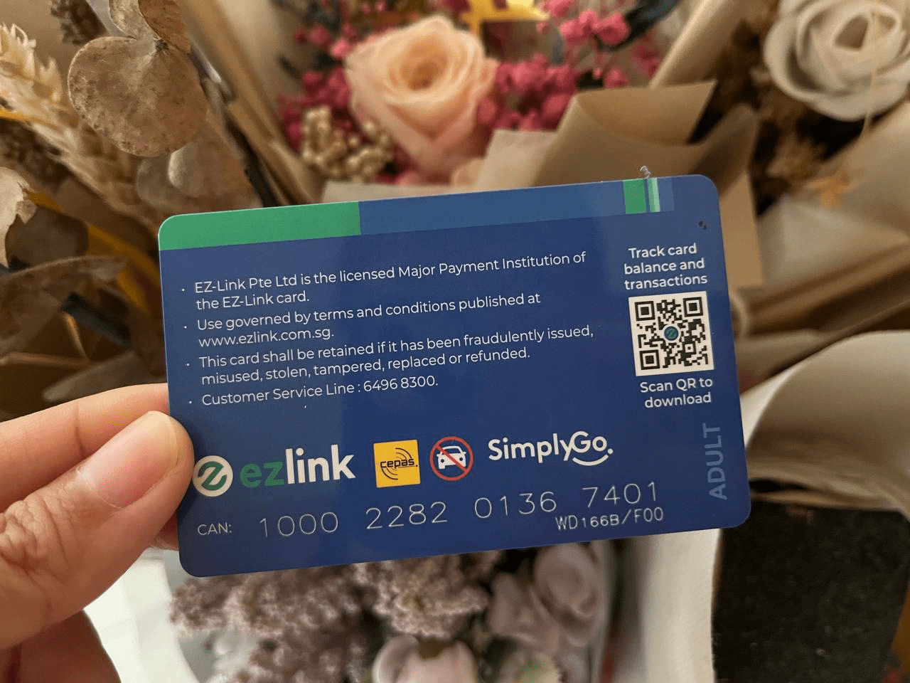 simplygo ezlink card - back