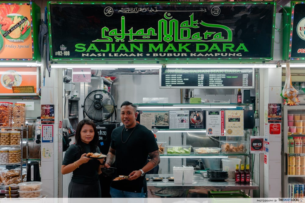 Mr Noi And His Wife In Front Of Sajian Mak Dara