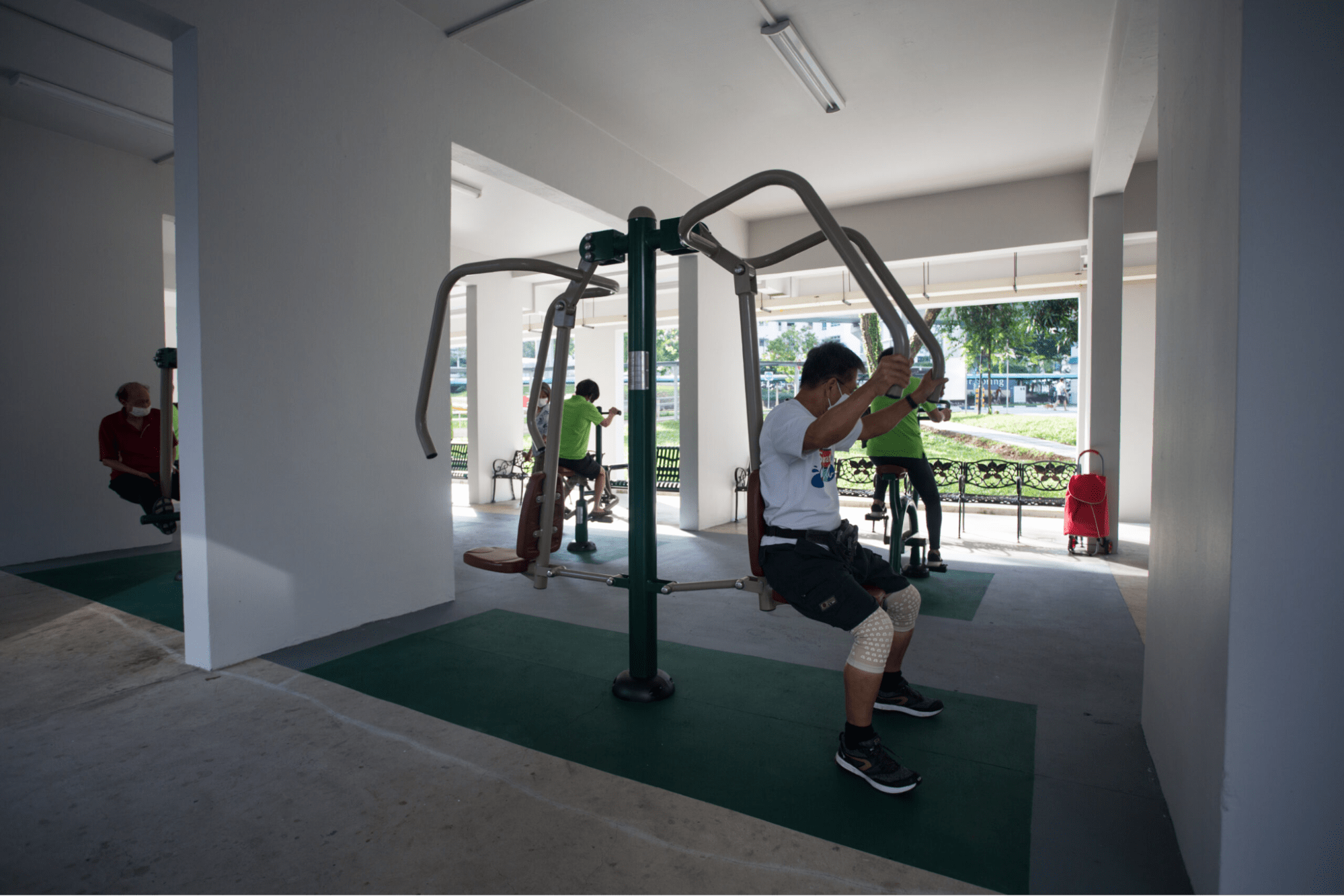 Fitness Corners In Singapore - People Exercising At 434 Bukit Panjang Ring Road Fitness Corner