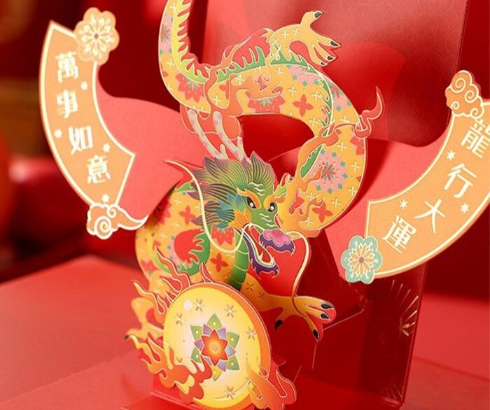 Unique angbao designs for CNY 2024 - Pop-up dragons 2