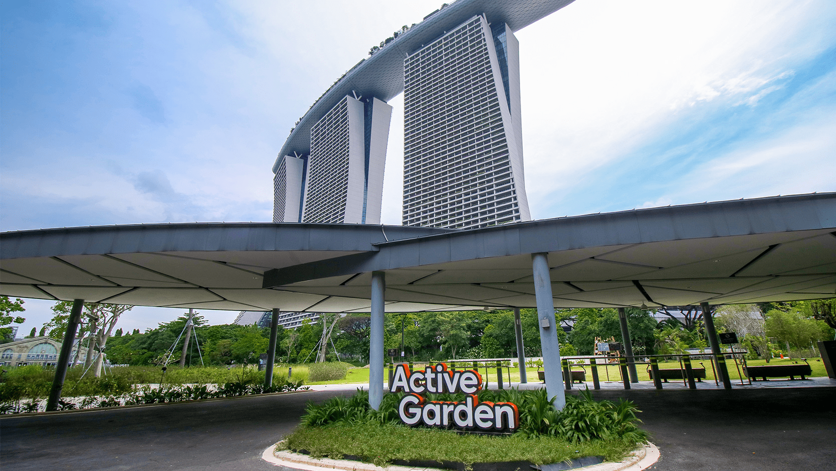 View Of MBS At Gardebs by the Bay Active Garden