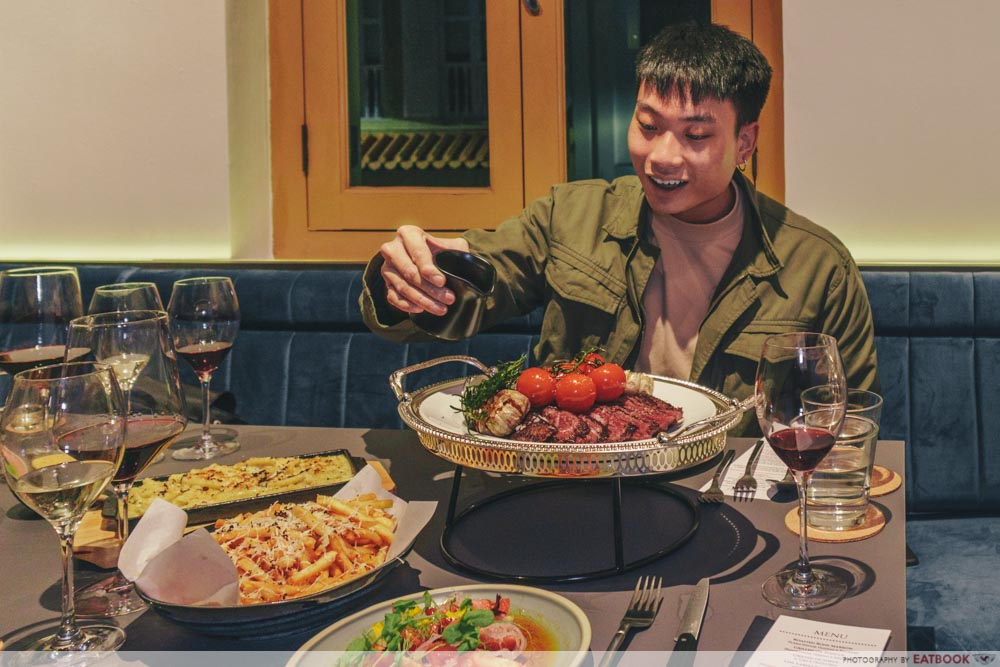 hidden romantic restaurants singapore - Fat Belly steak