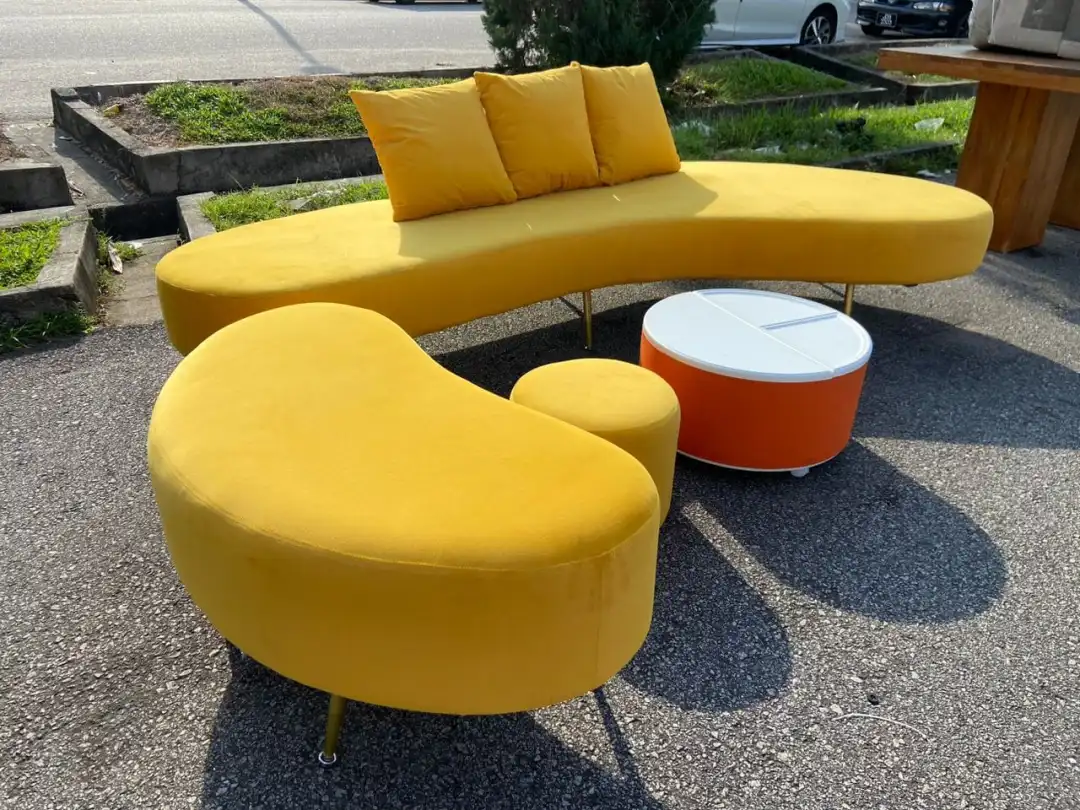 Thrift stores in Johor Bahru - QQ Furniture yellow sofa set