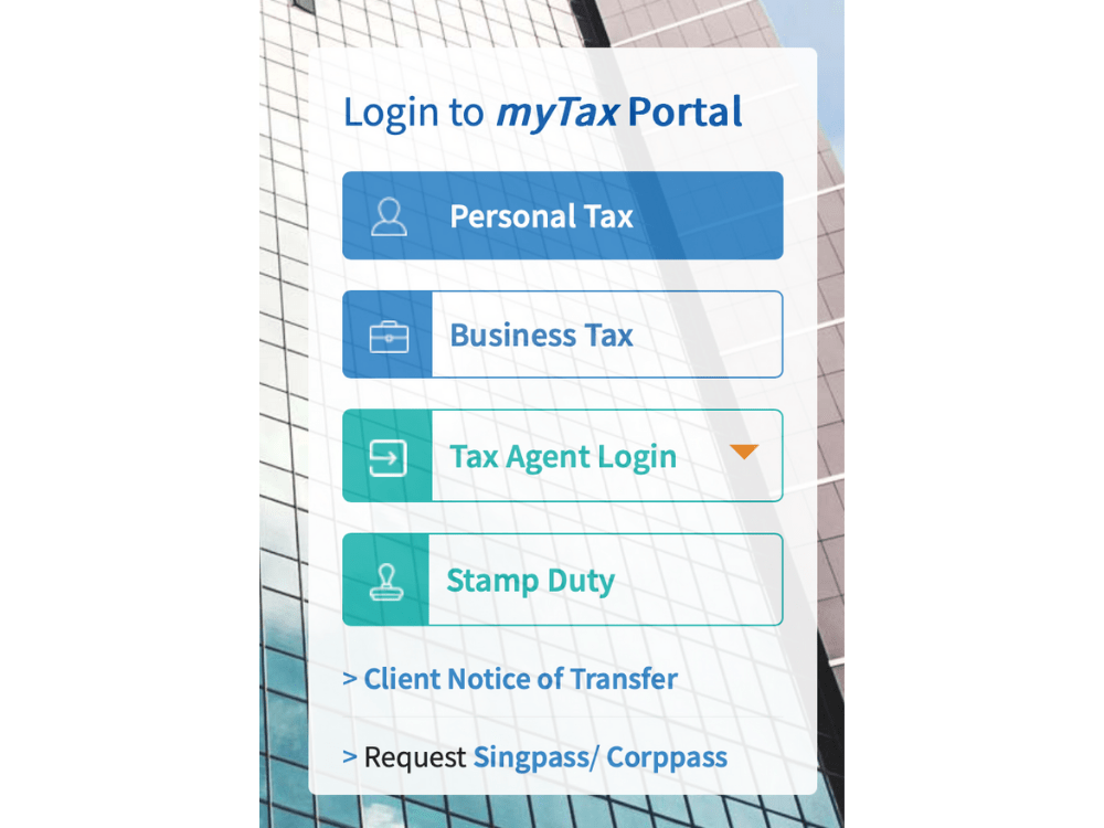 Filing income tax in Singapore - mytax portal