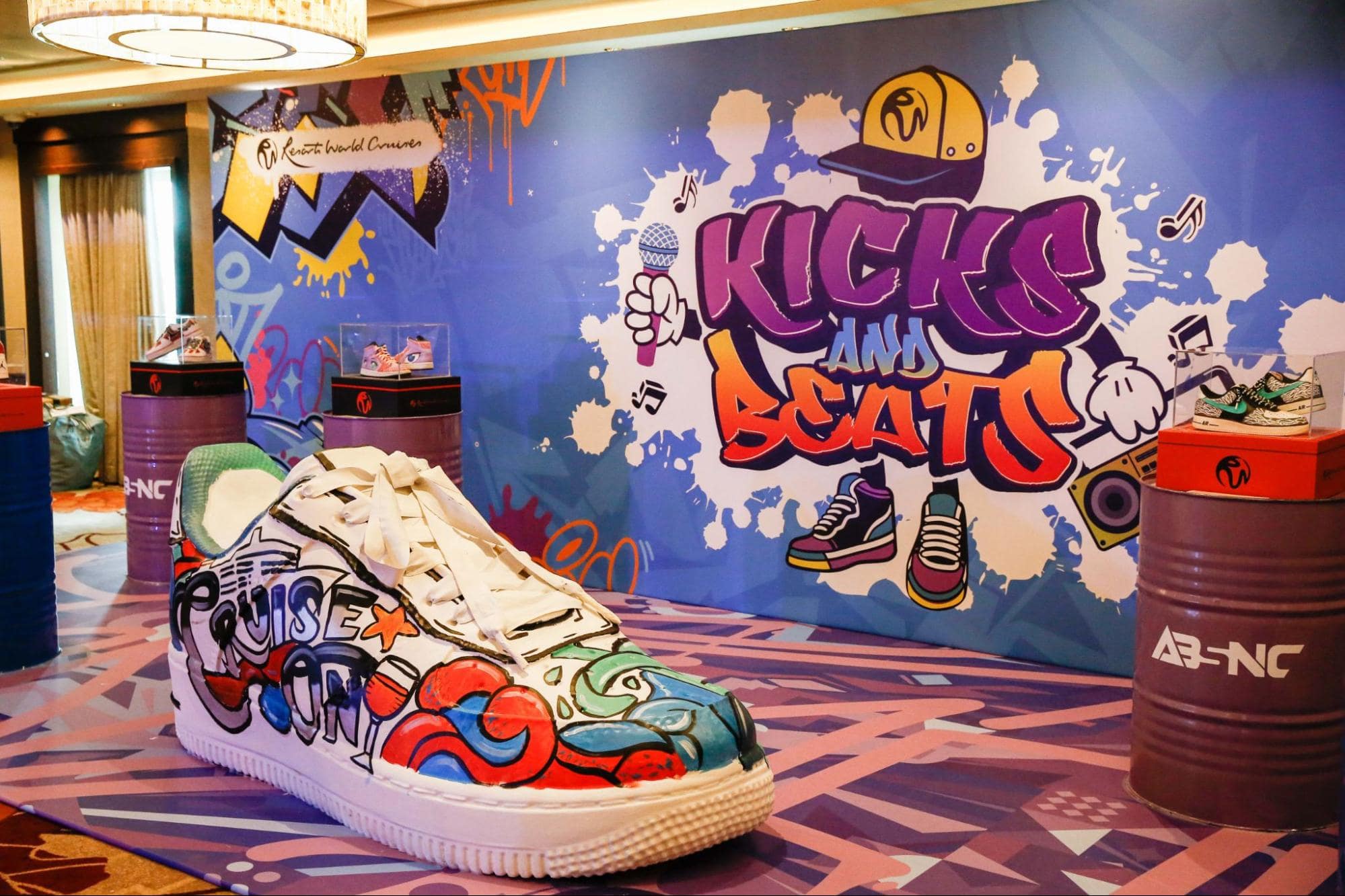 Giant Sneaker After Painting - Resorts World Cruises Kicks And Beats