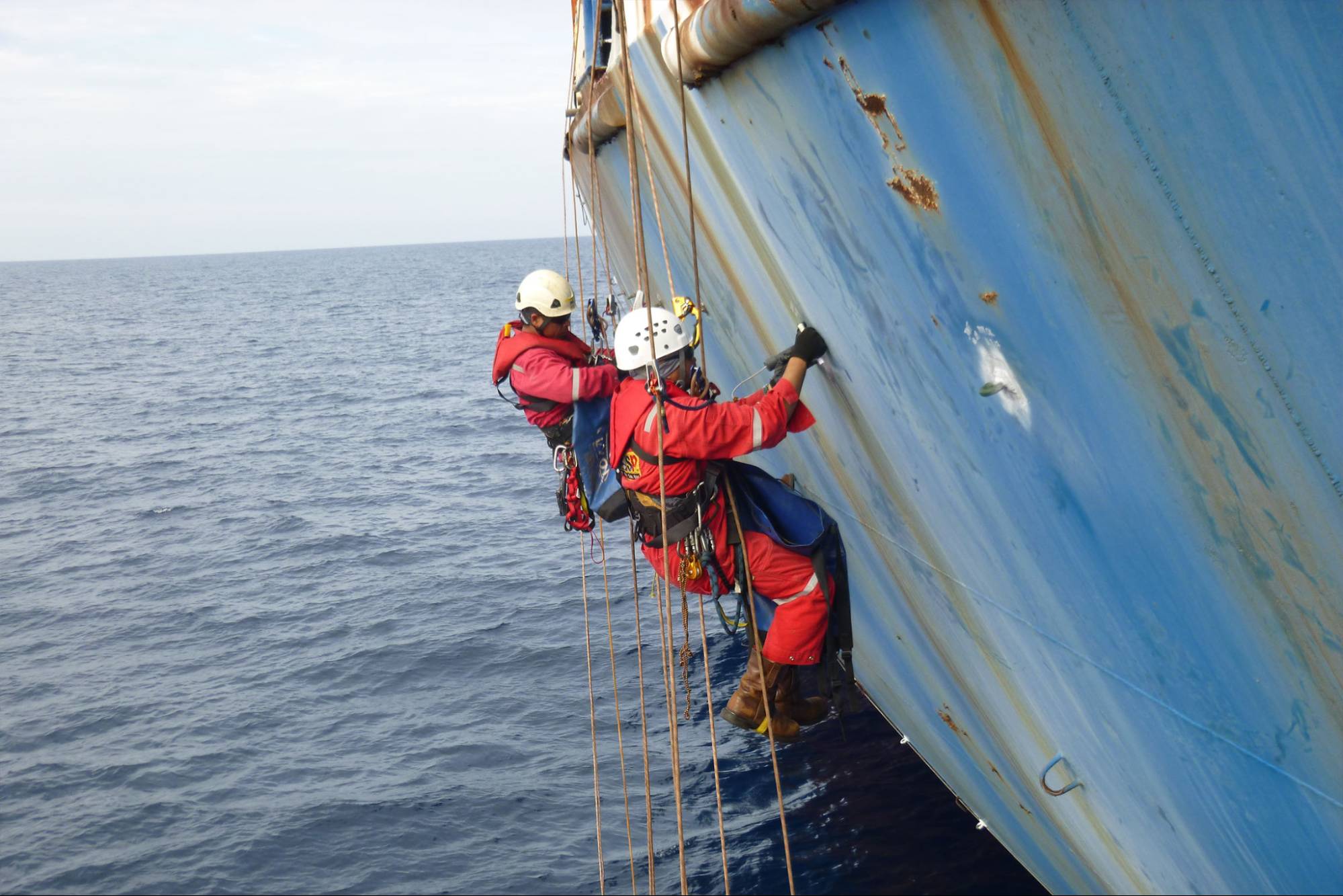 dangerous jobs in singapore - rope access technician ship