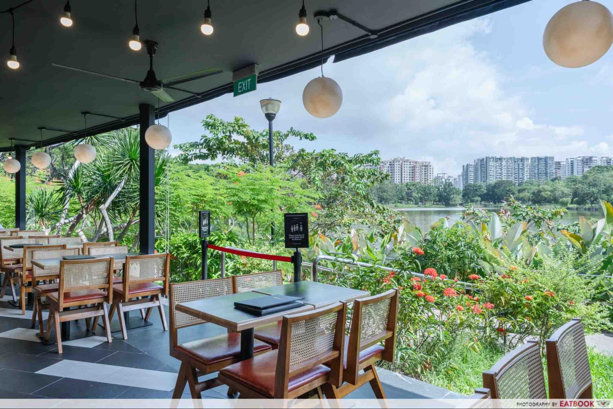 New cafes & restaurants in March 2024 - Tenderbest Makcik Tuckshop Punggol Park outdoor seating