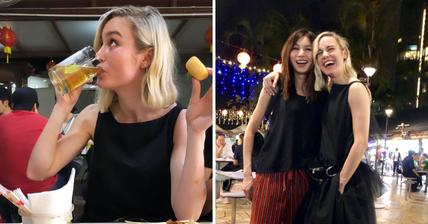 Spotting Taylor Swift in Singapore - Brie Larson and Gemma Chan in Newton Food Centre