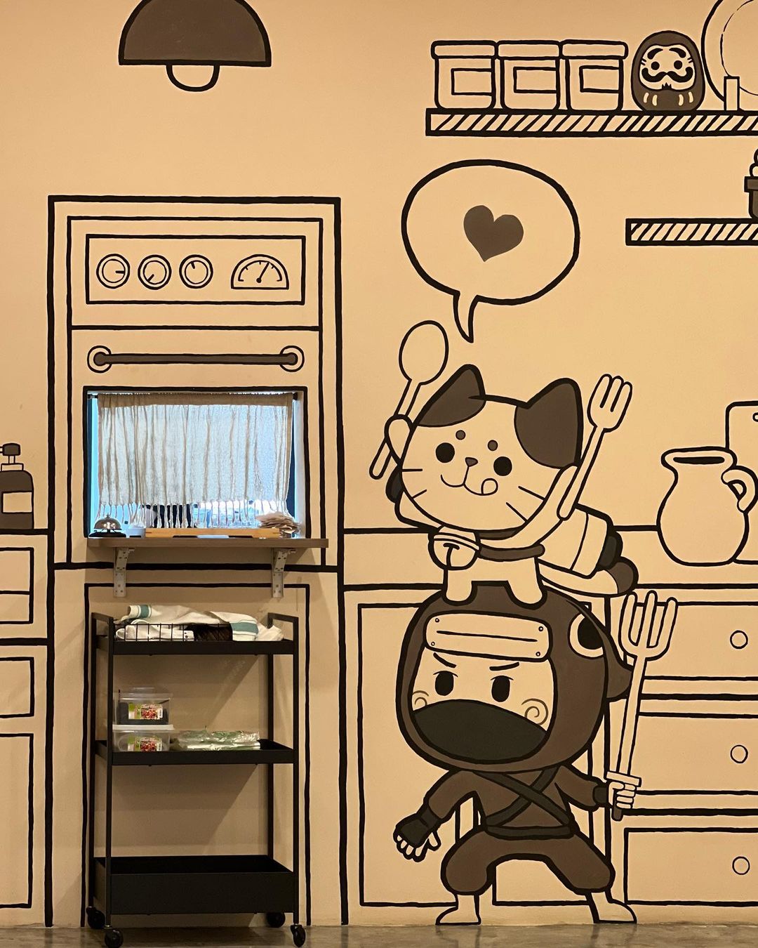TwentyFour Cafe - A free-to-enter cat cafe in Johor Bahru - indoor illustrations