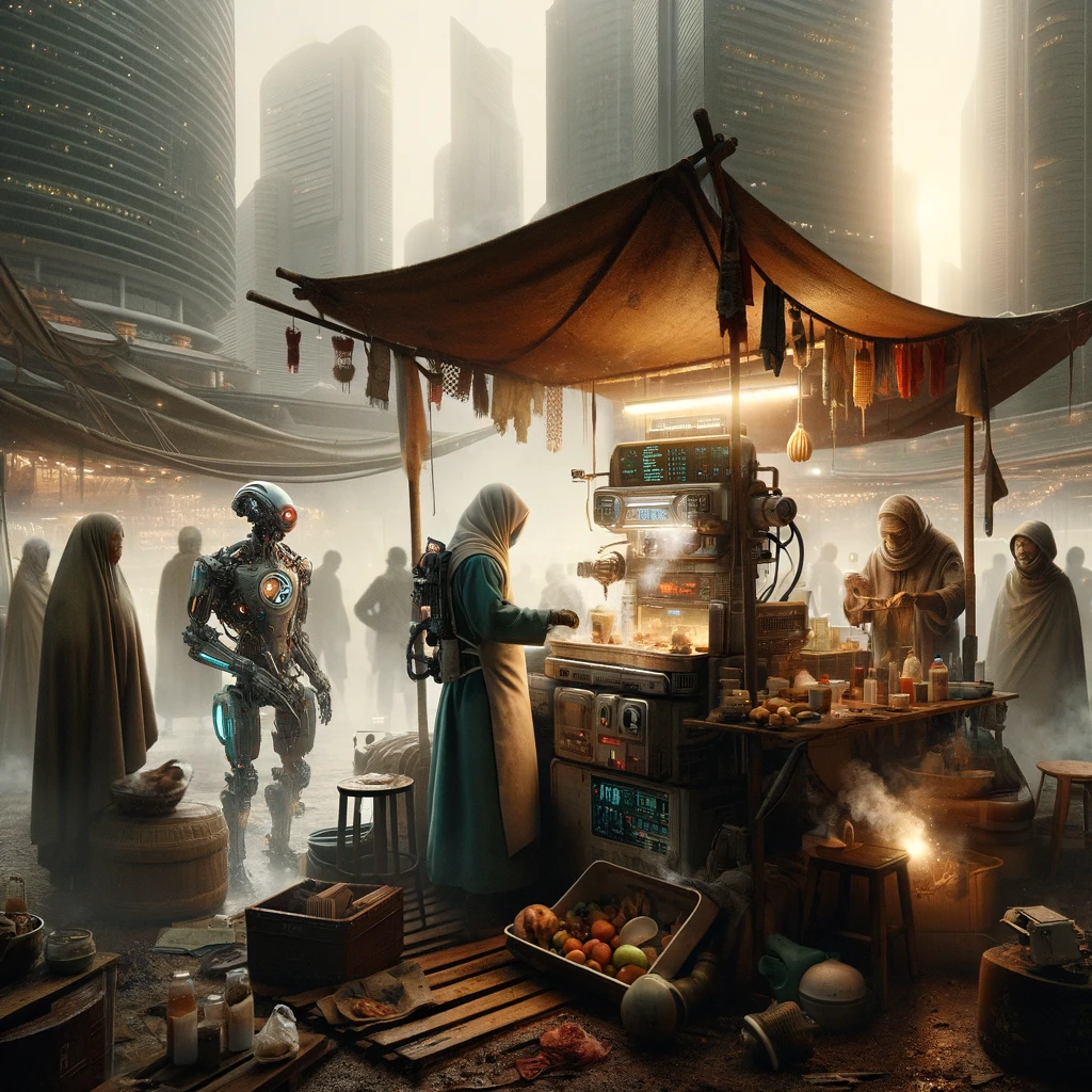Ramadan Bazaar - 500 years dystopian bazaar stall