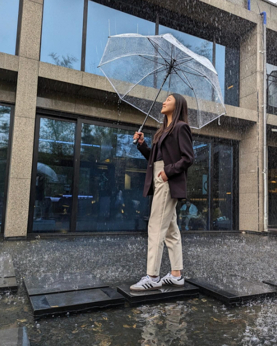 10 Unique Cafes In Seoul, South Korea - person posing uner rain with transparent umbrella 