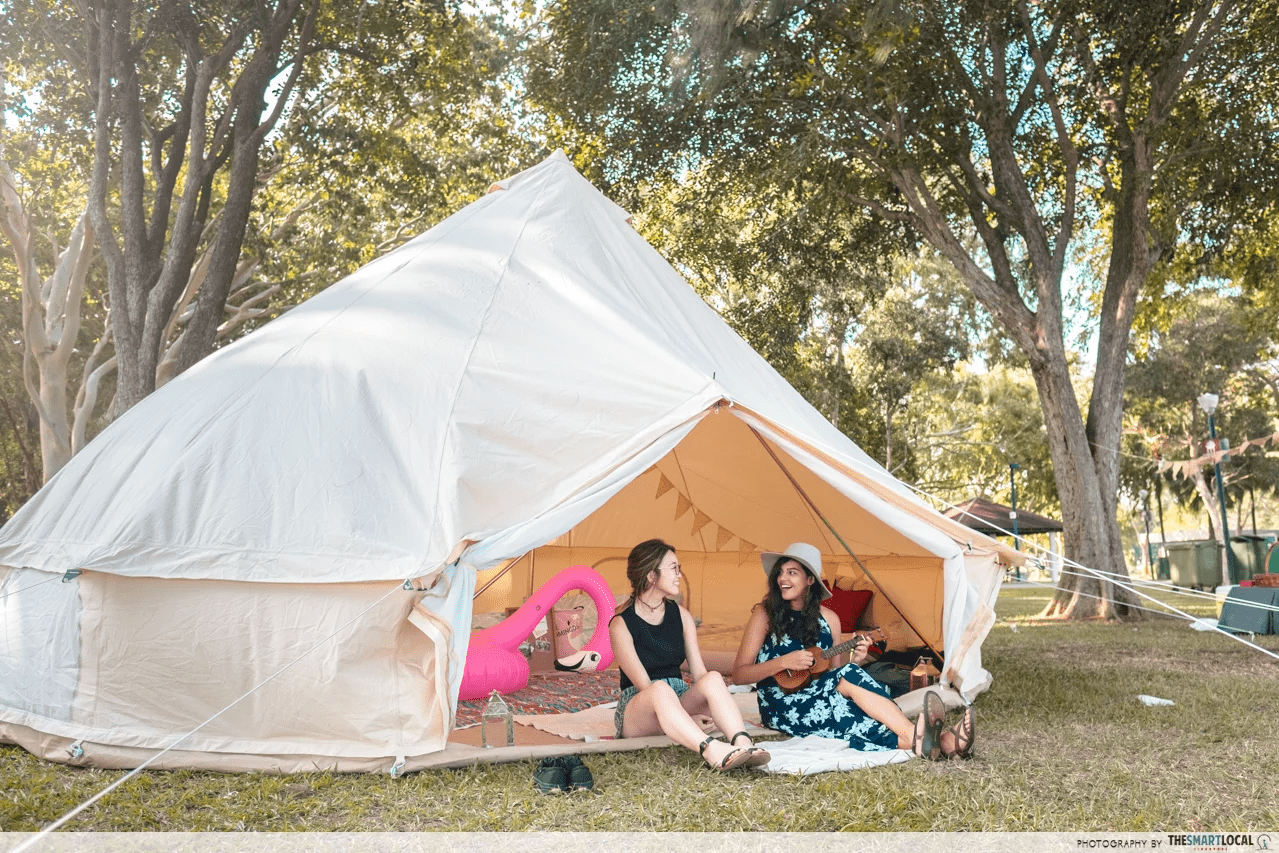 girls camping 