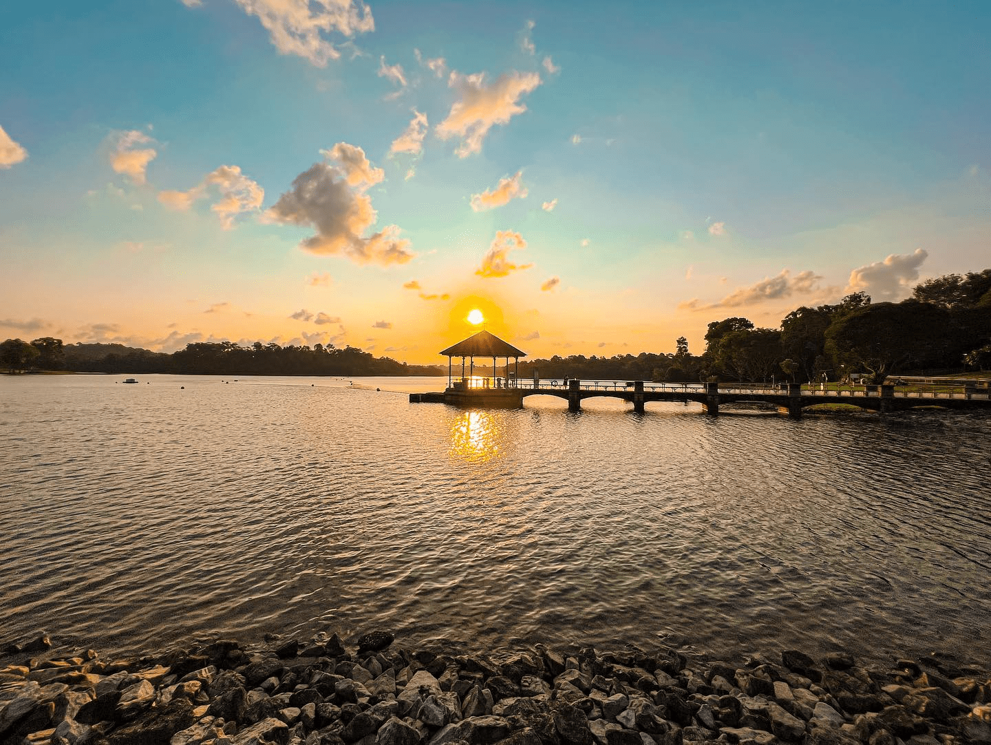 Lower Peirce Reservoir, sunset in Singapore