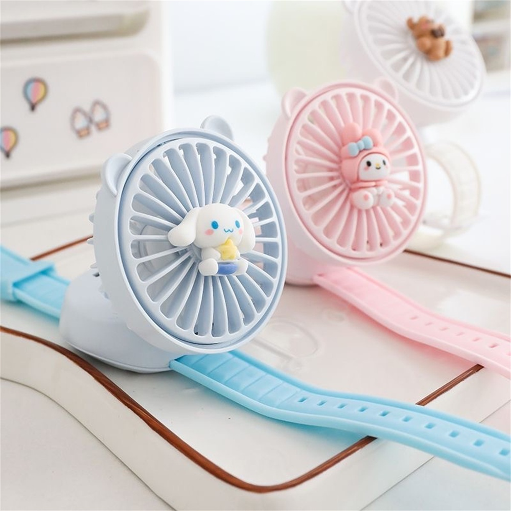 Best portable fans Singapore - Sanrio portable fans wrist watch in blue and pink designs