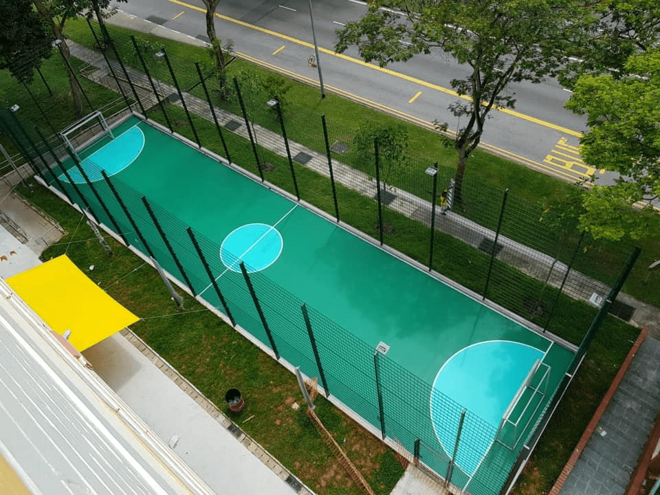 Futsal courts in SG - long court overhead shot 