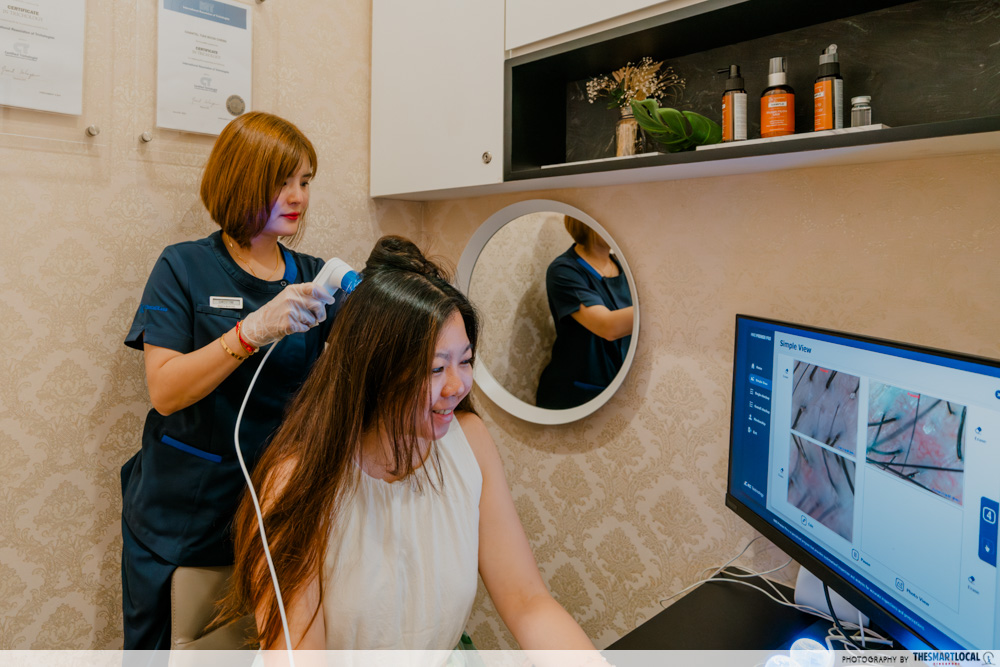 hair loss treatment singapore - TK TrichoKare hair and scalp scan analysis