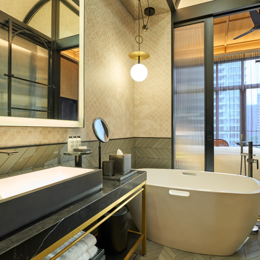 new hotels in singapore 2024 - Artyzen Singapore bathtub