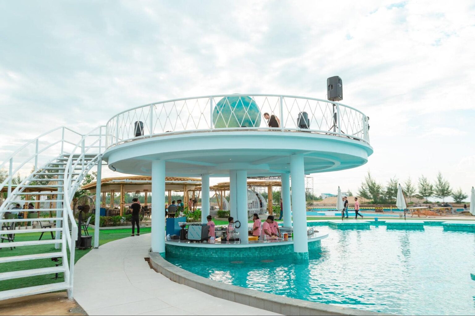 Blue Fire Beach Club In Batam Has Pink Sand & A Swim-Up Bar