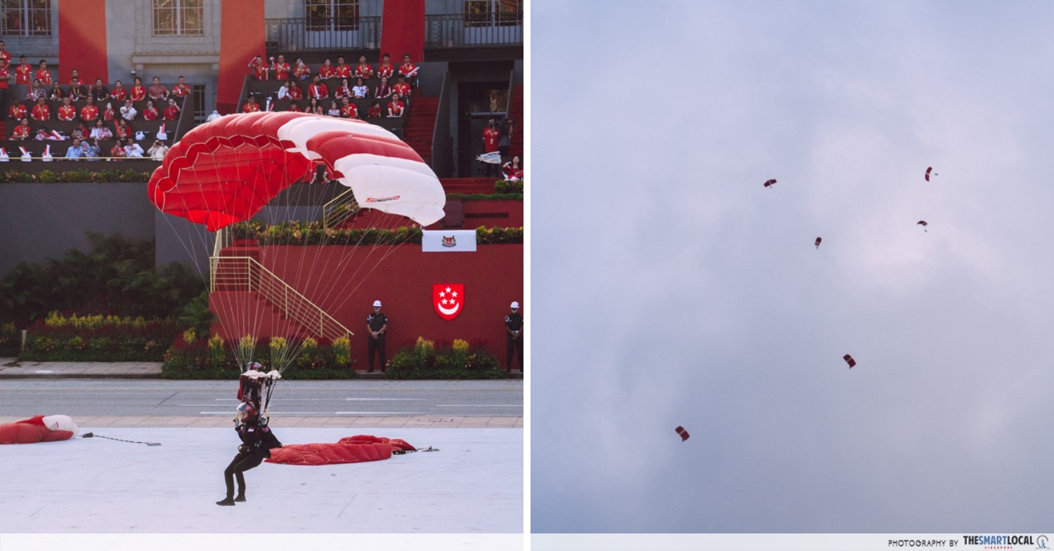 Red Lions parachuting down show