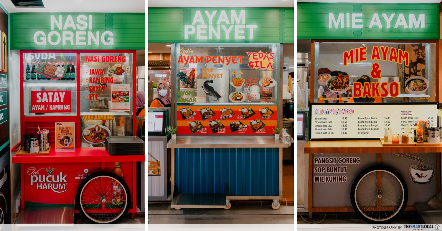 Indonesian street food carts