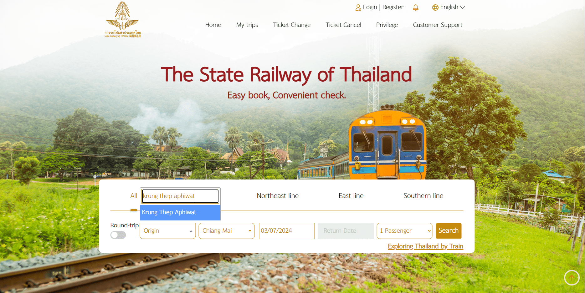 The State Railway Of Thailand Website