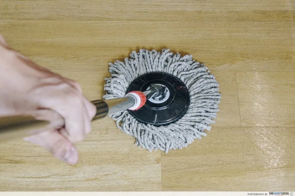 common cleaning mistakes - mopping wet floor