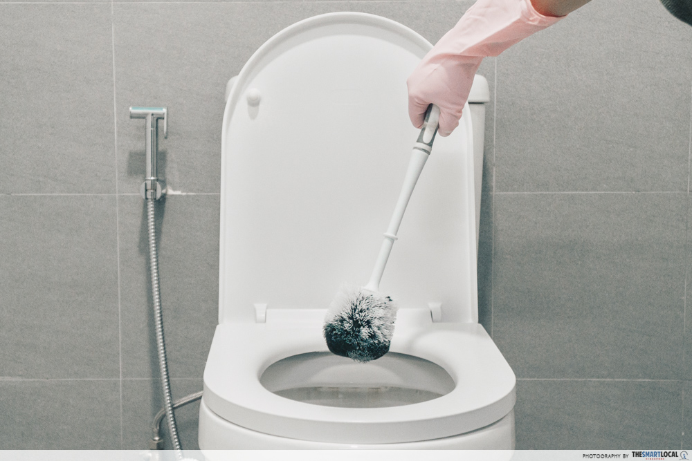 common cleaning mistakes - toilet brush