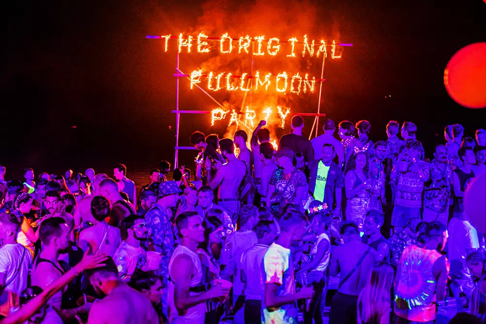full moon party fire