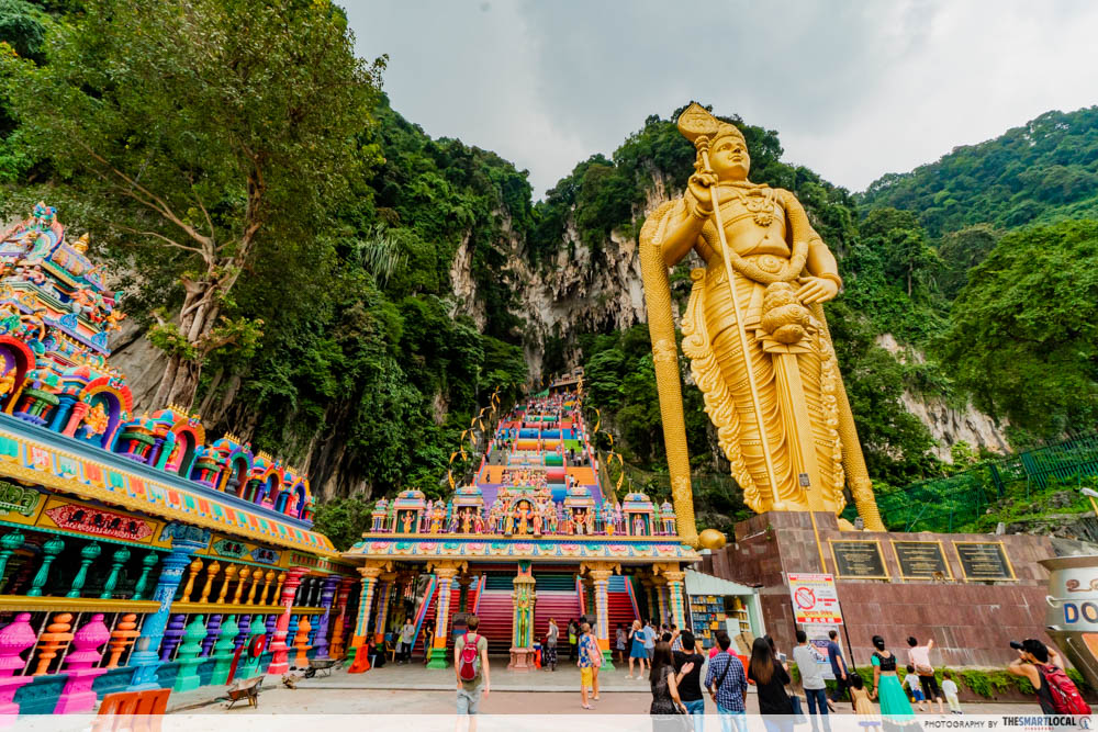 Hindu temple Batu Cave with golden statue