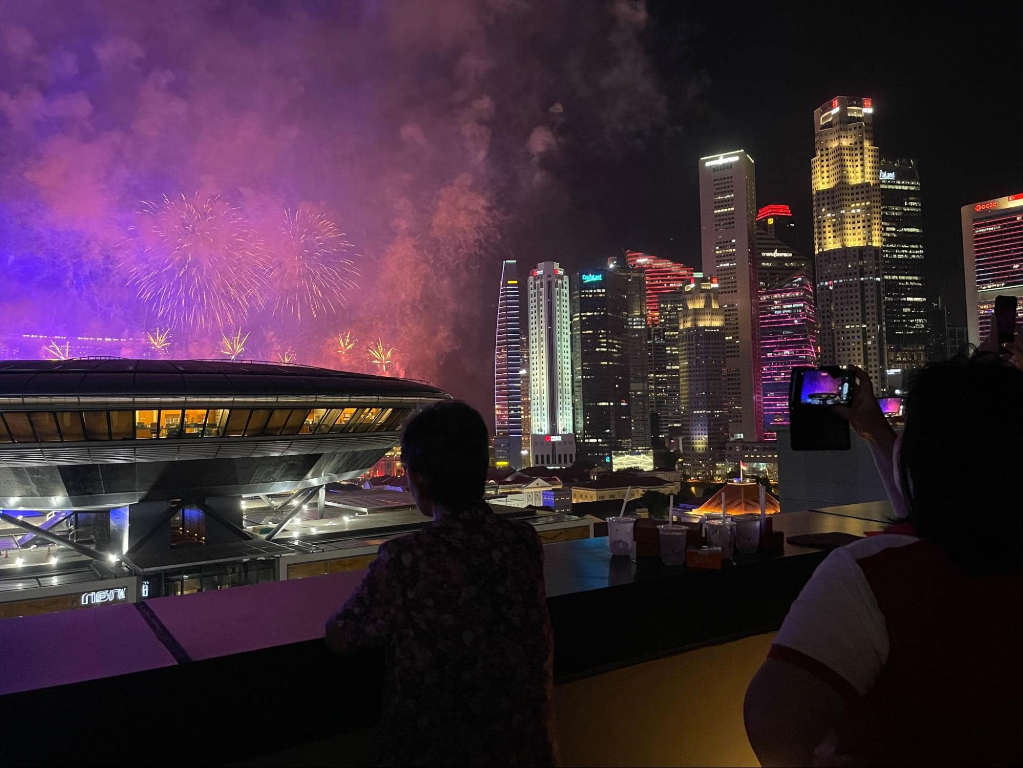 NDP fireworks on Rooftop Garden