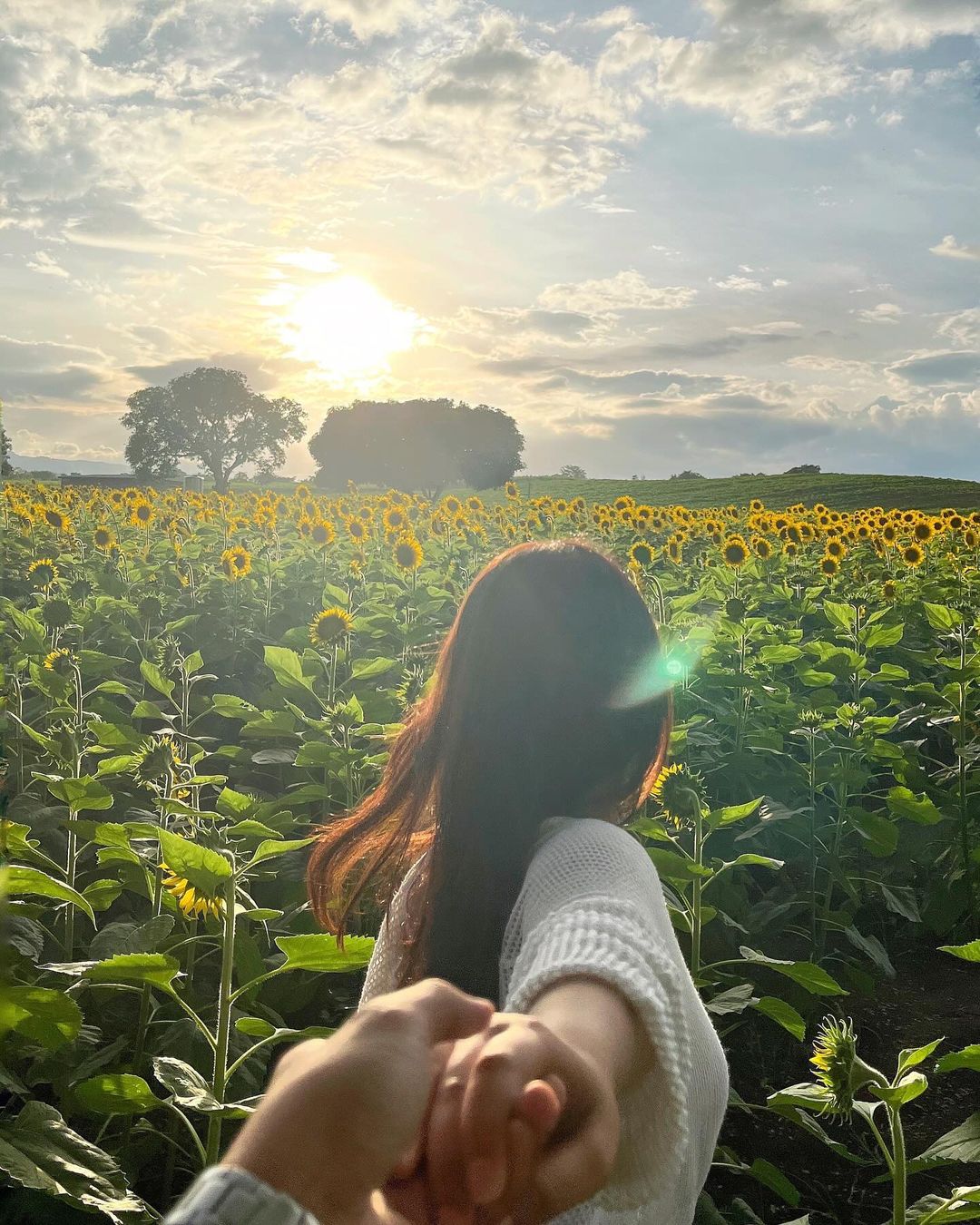 Candid moment in flower garden 