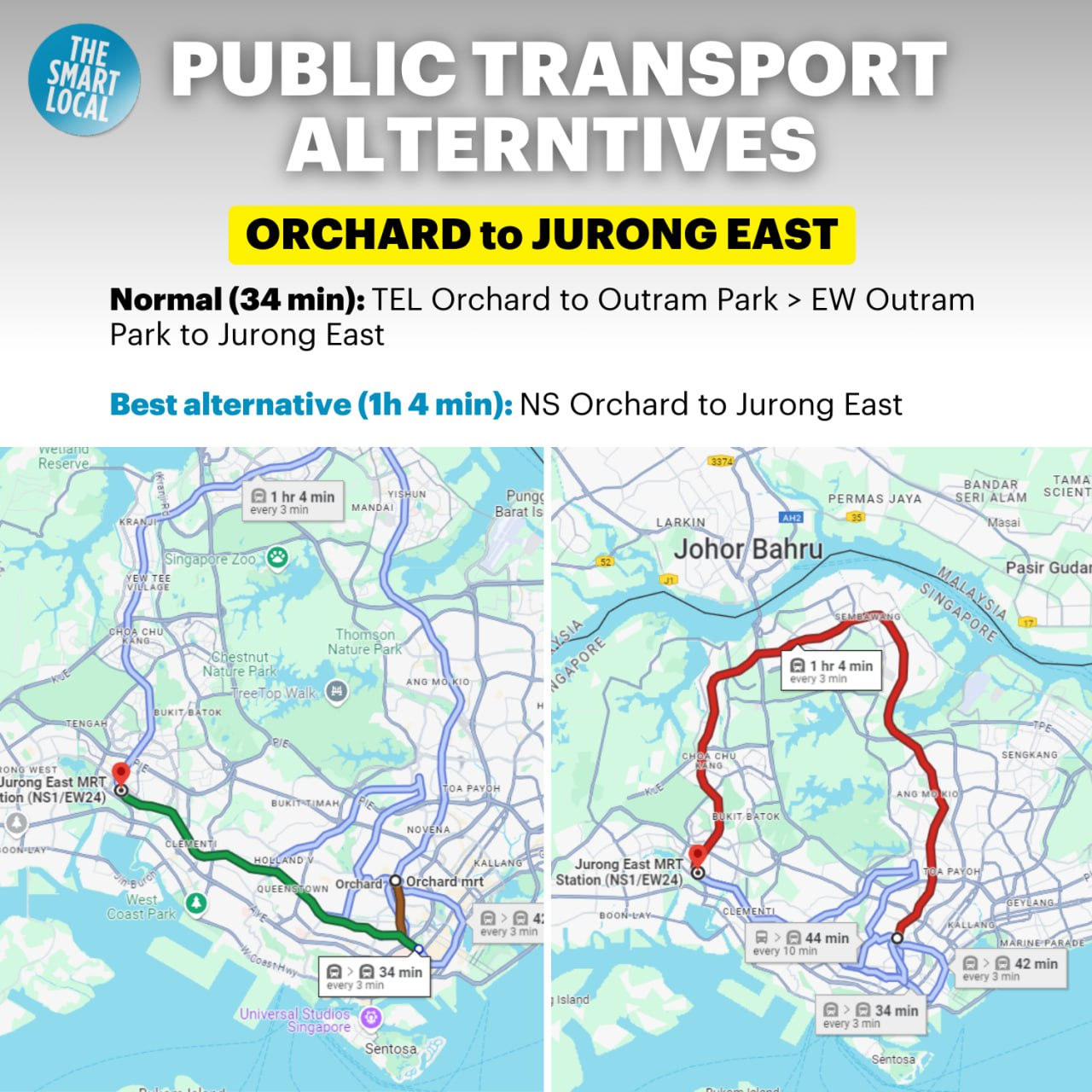 East West Line Disruptions - orchard alternative route