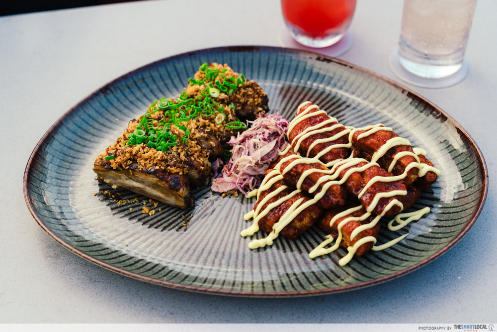 Slow Cooked Australian Lamb Ribs with 5 pieces of Crispy Chicken