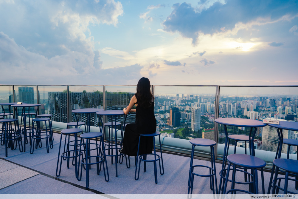 talent admiring the sweeping city view