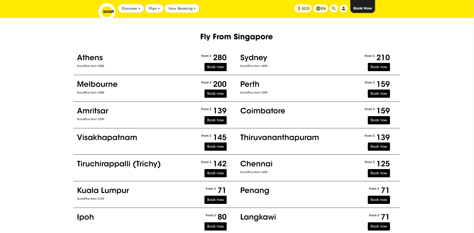 Scoot mid-September deals