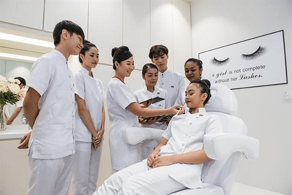 Students in the Nitec in Beauty and Wellness course