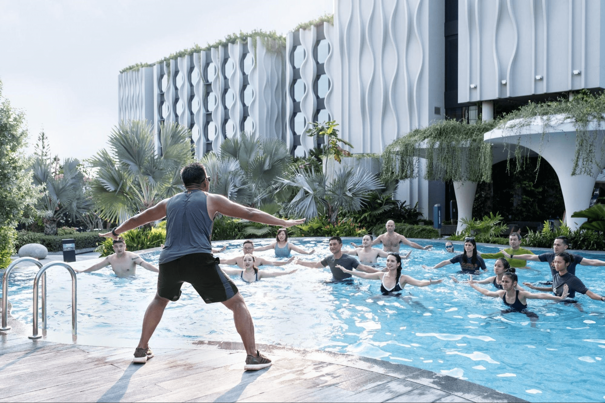 Village Hotel Sentosa Far East Plaza - instructor directing zumba class 