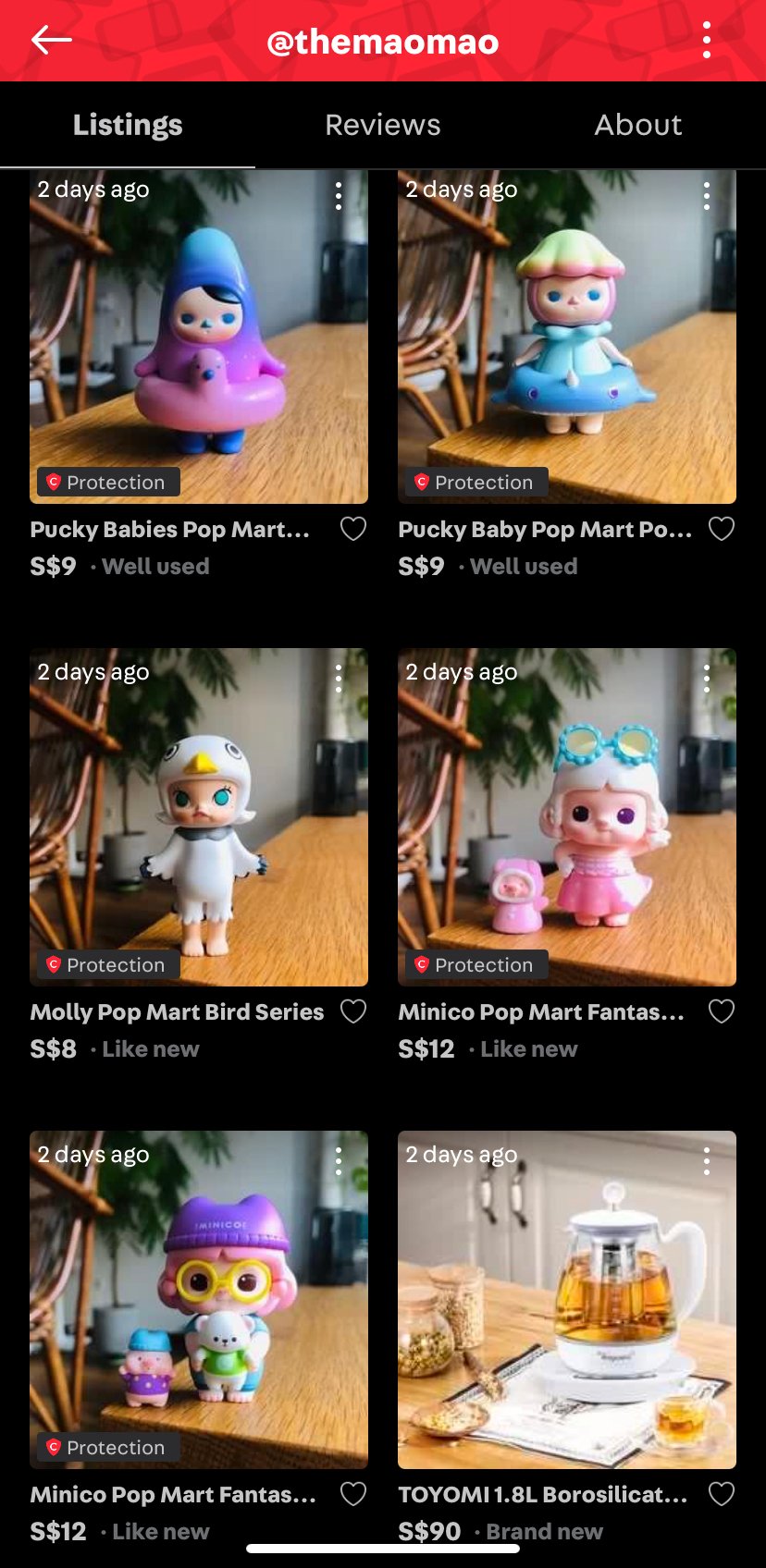 pop mart singapore - carousell screenshot