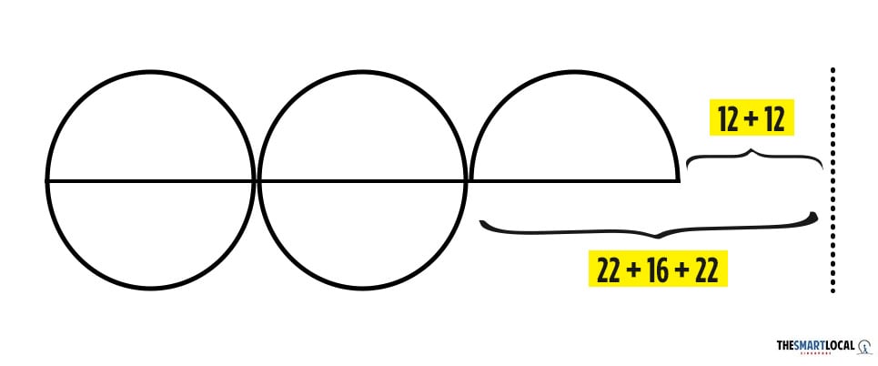 psle maths questions - 2019 semicircles solution