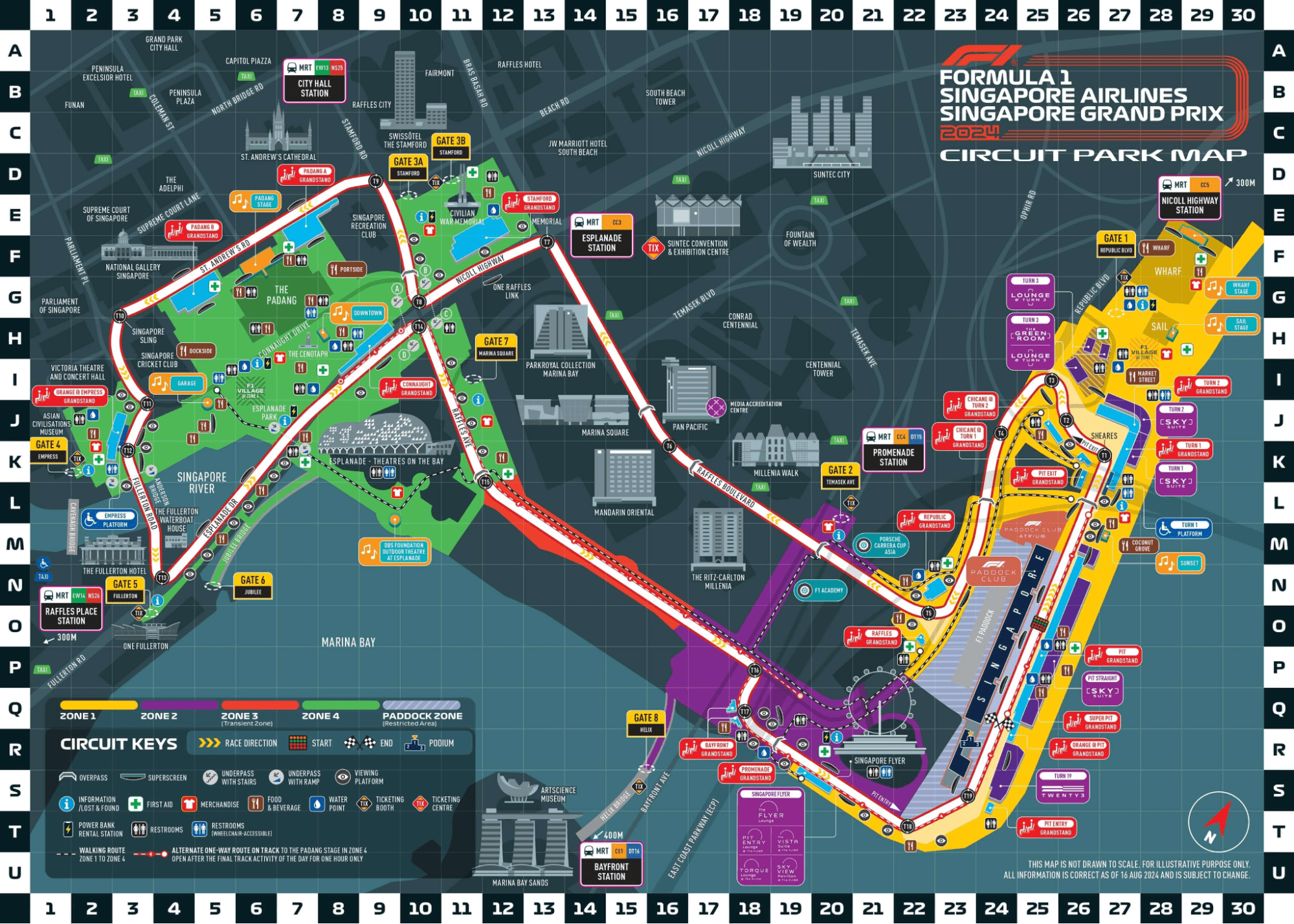 singapore grand prix guide - area map 2024