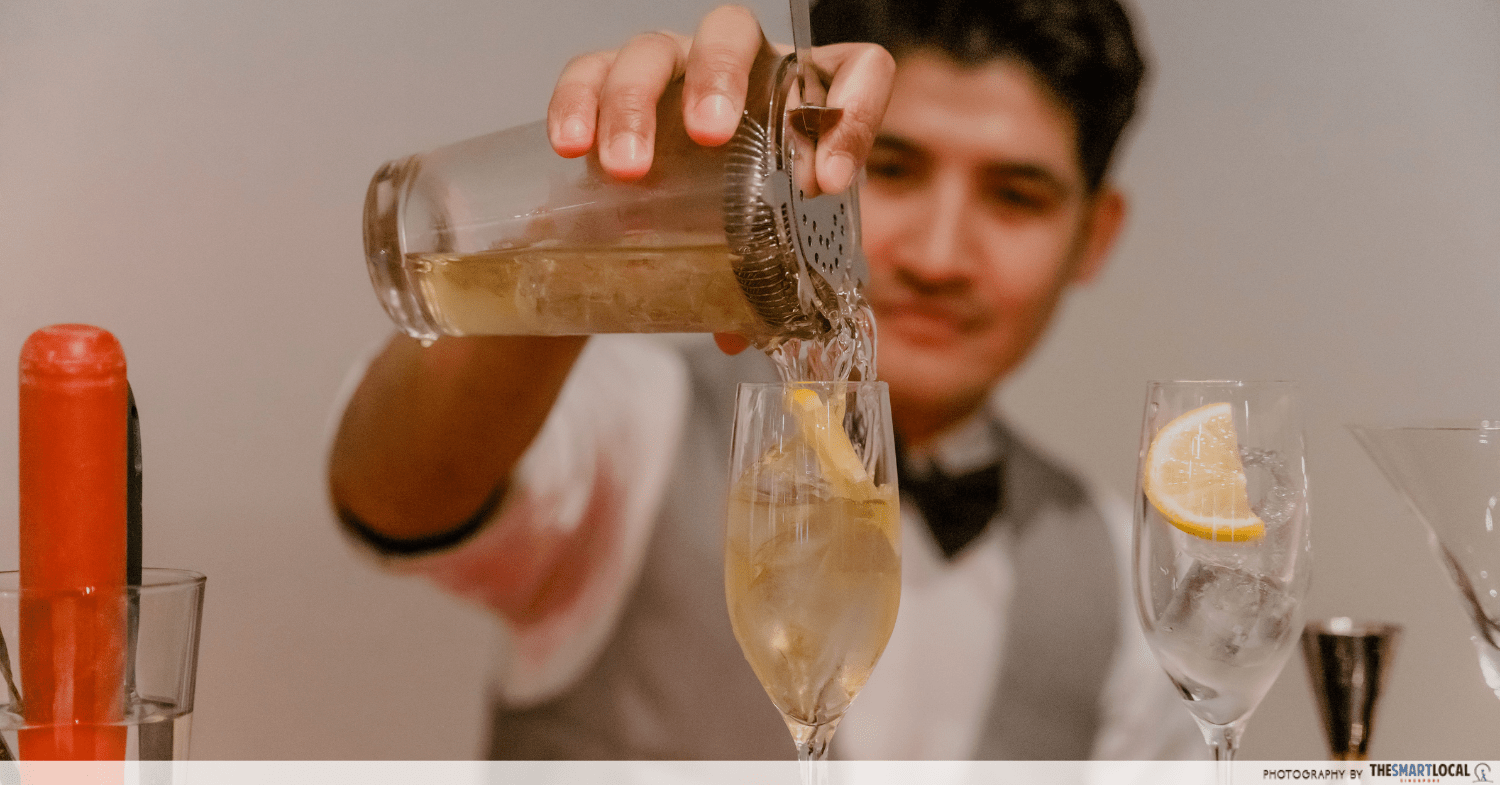 bartender serving drinks