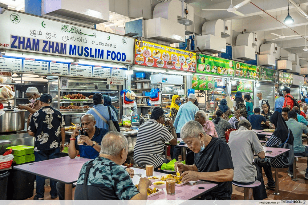 Hawker stalls at Tekka Centre