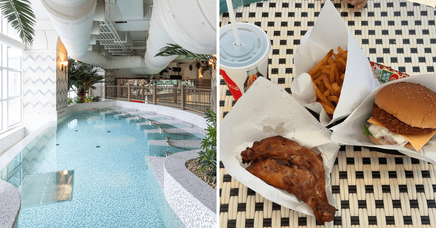 Massage pool & food