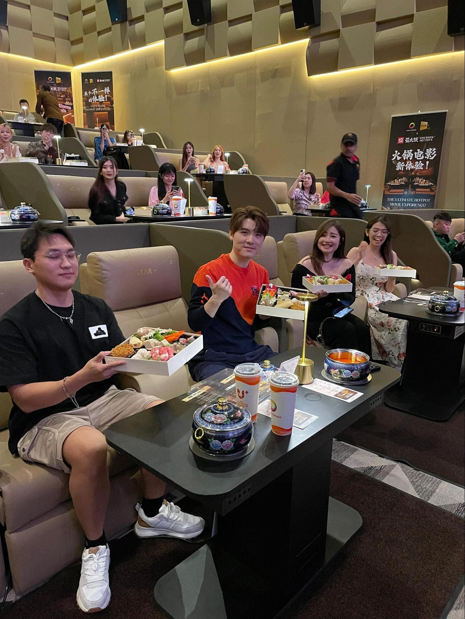 Visitors having hotpot during movies - Dadi Cinema