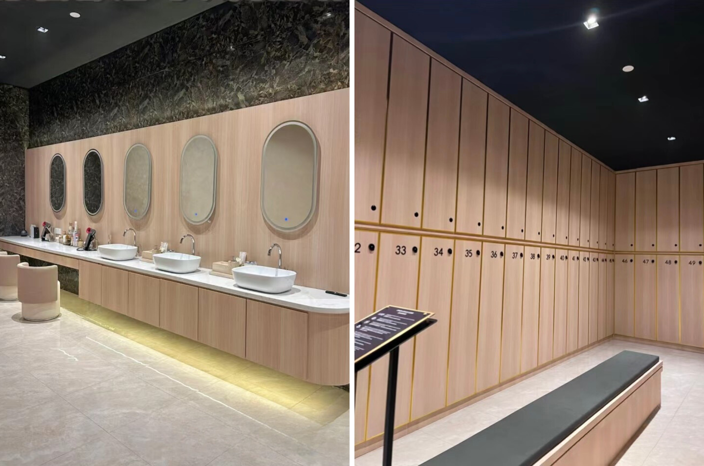 billion onsen and aesthetics locker rooms