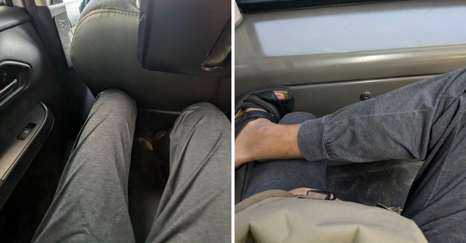 tall guy in Singapore - cramped legroom on transport 