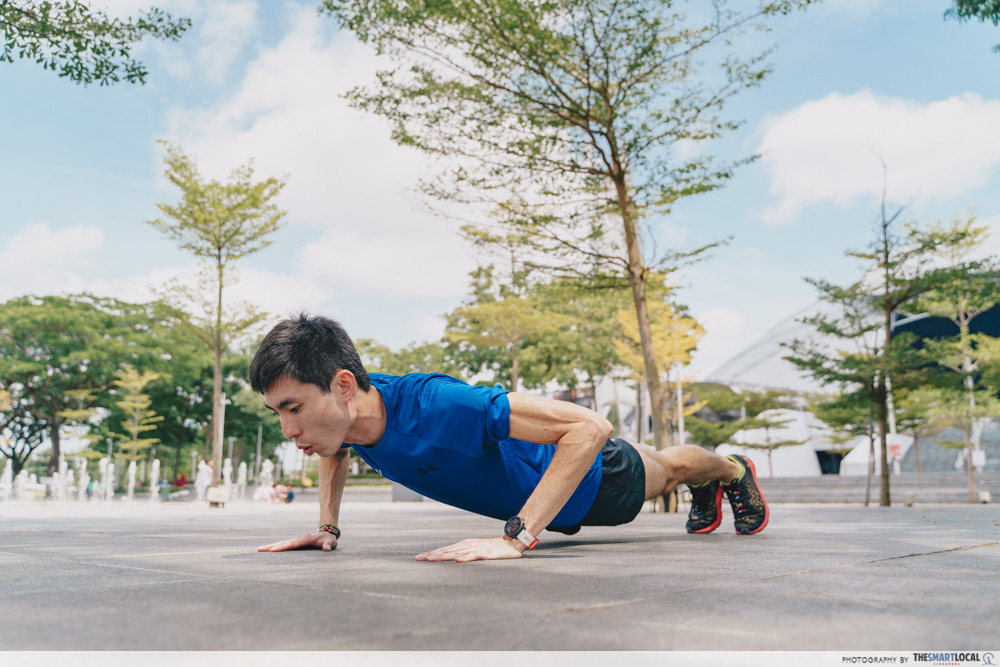 performing push ups