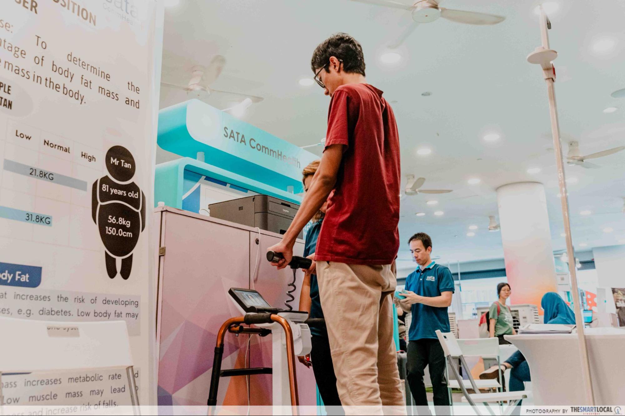 talent undergoing body analysis test 