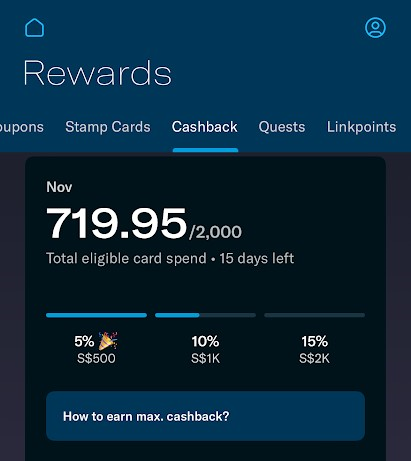 Cashback tracker